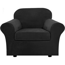 Capa de sofá com capa de veludo extensível de 2 peças para cadeira